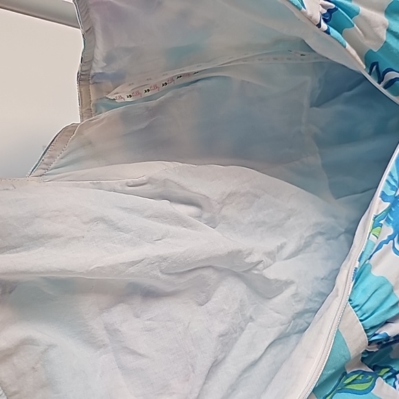 Lilly Pulitzer Sandrine Dress in Shorely Blue Pearl Detail Women Size 10 EUC - Picture 8 of 10